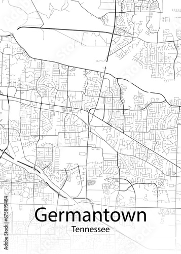 Germantown Tennessee minimalist map
