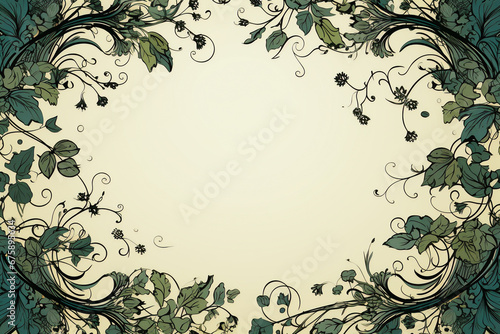 Antique-style frame with floral and butterfly elements
