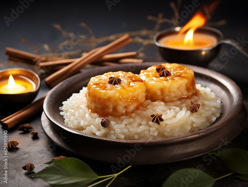 Sweet Pongal traditional Indian festival food made from rice photo