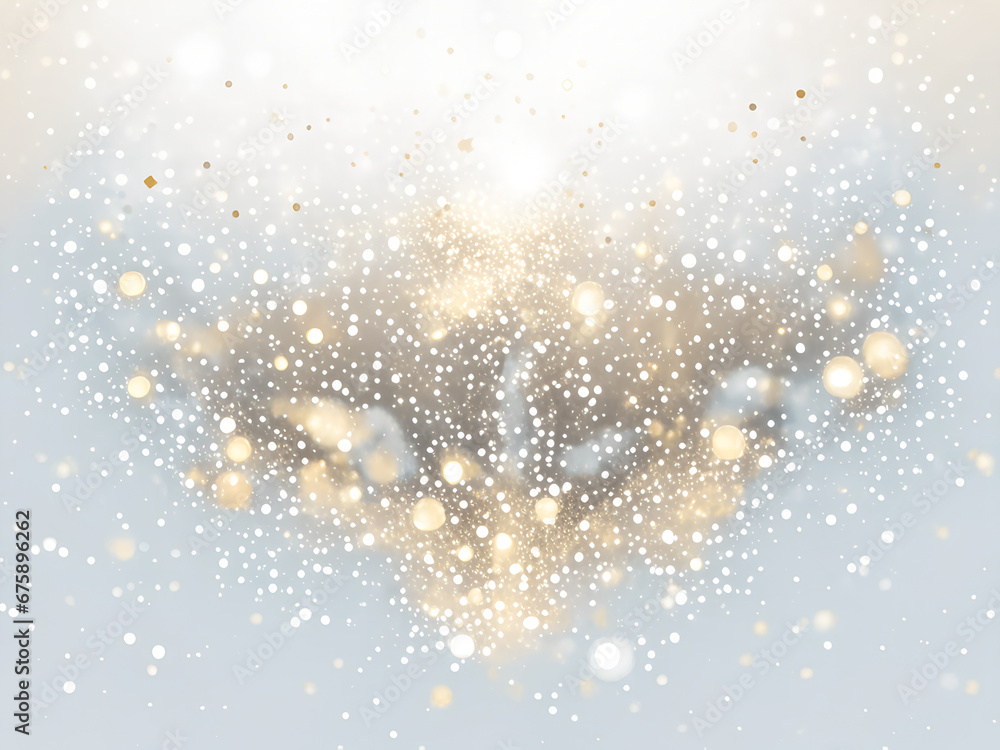 Golden snowy christmas background