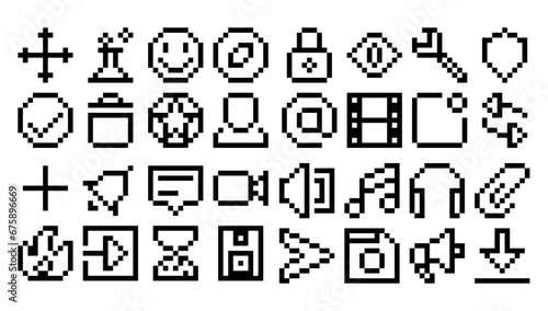 icon pixel art application app 