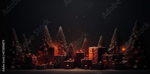 Christmas  gift box ornaments, background Ai generated image 