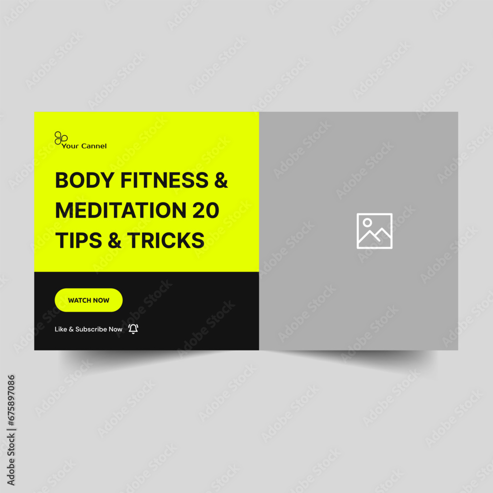 Obraz premium Customizable vector thumbnail banner design, meditation tips and tricks, fully editable vector eps 10 file format