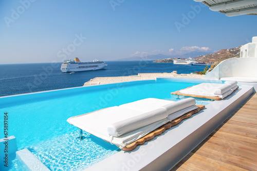 Pool view at Mykonos Island, Greece © Kyrenian
