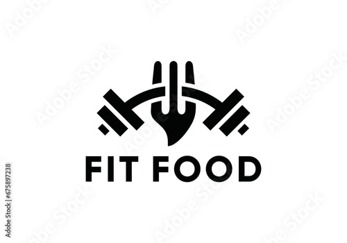 fitness food logo, good for health fitness gym design vector	