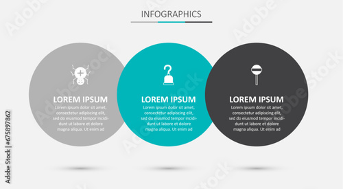 Set Pirate hook, Spider and Lollipop. Business infographic template. Vector