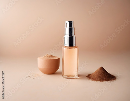AI-generated, Artificial intelligence, generated, bottle, product, products, pink background, blue background, glass bottle, cosmetics, mock-up, flower background, photo, realistic, real photo, 
 (ID: 675897899)