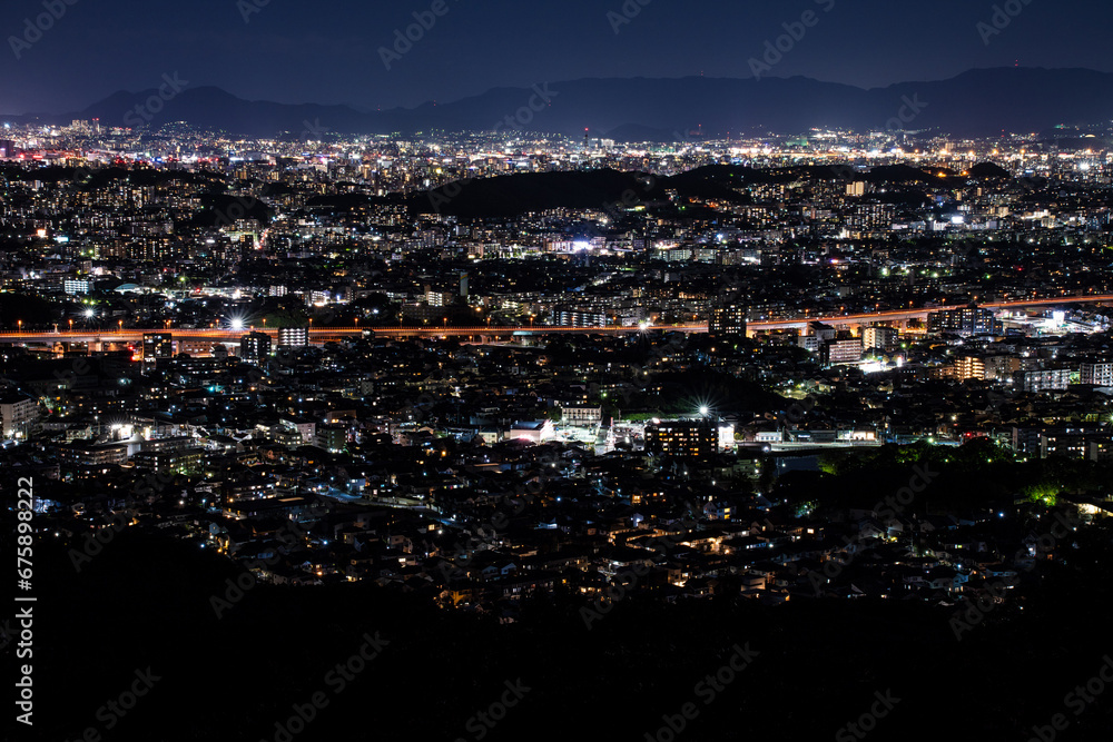 福岡県城南区　油山片江展望台から見た夜景