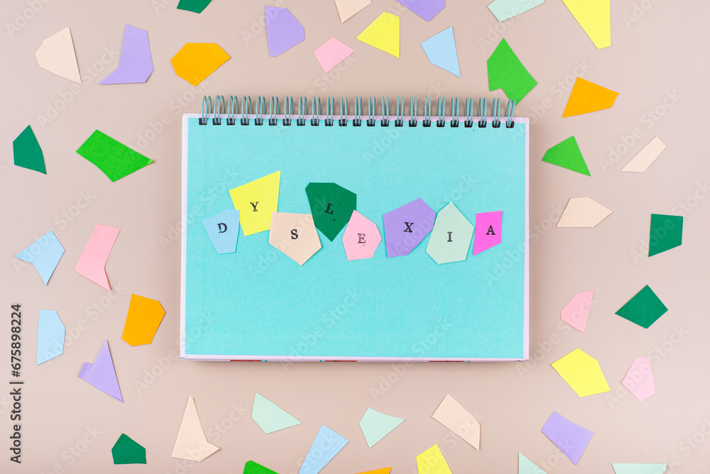Dyslexia awareness concept with letters Dyslexia awareness concept with letters