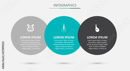 Set Mandolin, Ancient Greek lyre and Bandura. Business infographic template. Vector photo