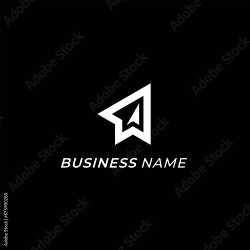 design logo creative arrow and letter A