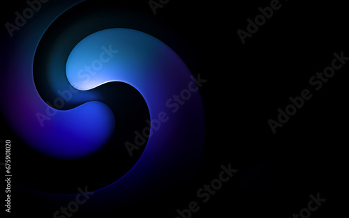 Wallpaper Mural Illustration of a dark background with 3D blue purple twisted textured shapes with effects Torontodigital.ca