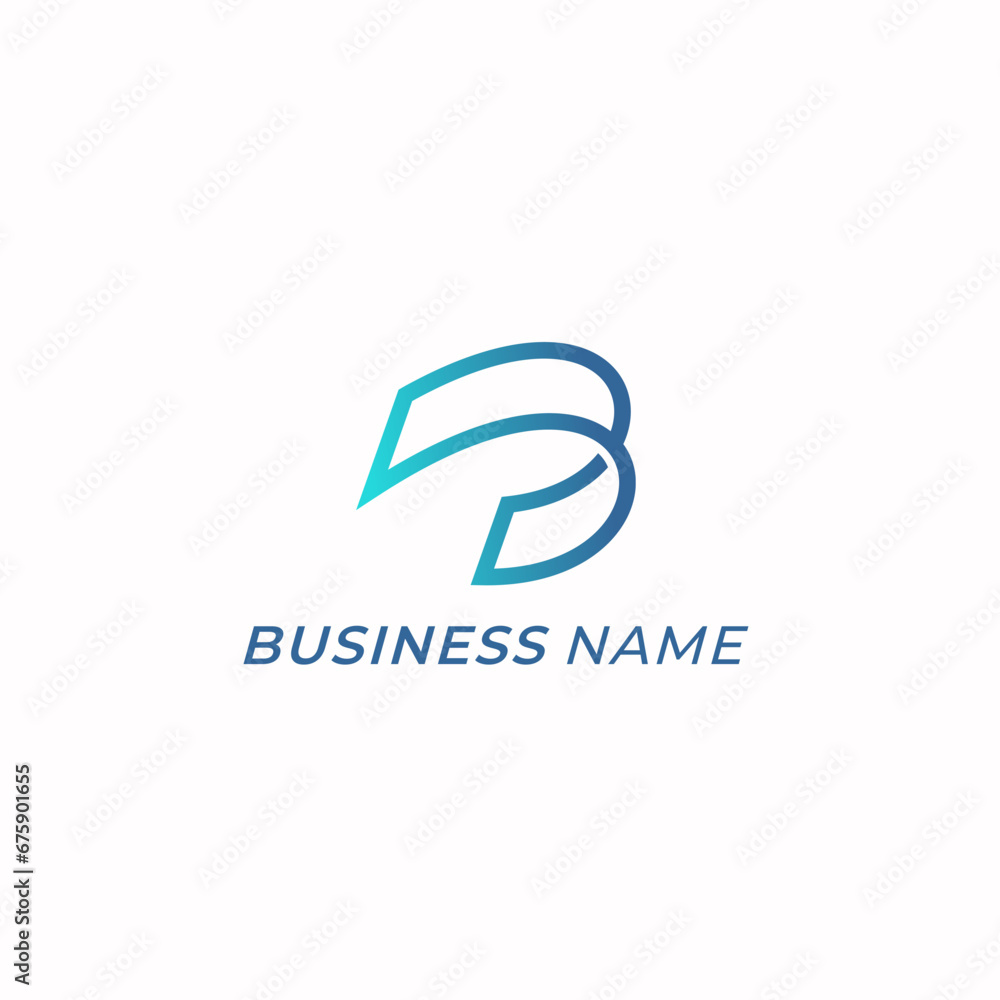 design logo creative line and letter B design logo creative line and letter B