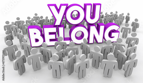 Canvas Print You Belong Diversity Equity Inclusion Belonging People Community Welcome 3d Illu