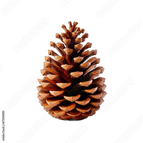 Shortleaf pine cone isolated on transparent background photo
