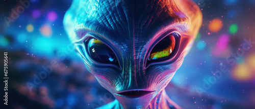 Extraterrestrial Encounter  A Vibrant and Stunning Alien Vision  Perfect for Screensavers and Desktop Backgrounds  