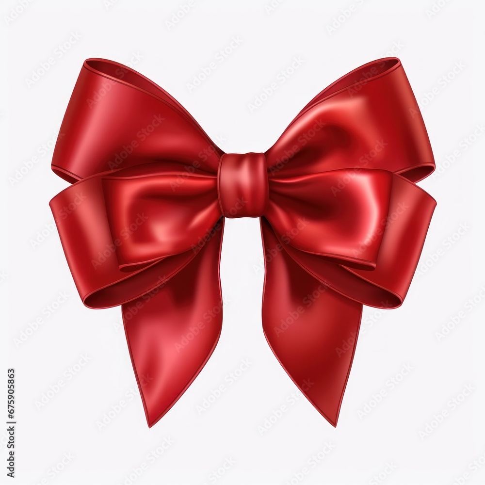 Isolated Red Bow on a Clean White Background Isolated Red Bow on a Clean White Background
