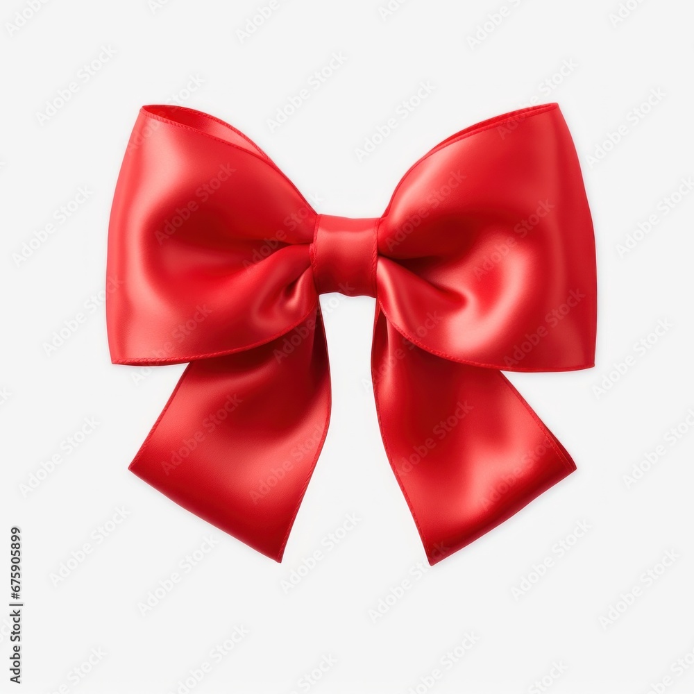 Red Bow Standing Out Against a Clean White Background Red Bow Standing Out Against a Clean White Background