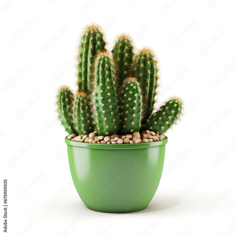 Cactus Plant in Pot Isolated on Clean White Background Cactus Plant in Pot Isolated on Clean White Background