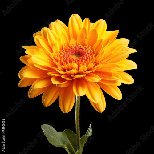 Yellow Flower Isolated on Black Background