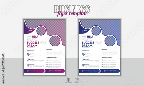 Vector Professional and Corporate Business Flyer Layout template design 