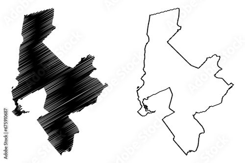 Zuidplas municipality (Kingdom of the Netherlands, Holland, South Holland or Zuid-Holland province) map vector illustration, scribble sketch map photo