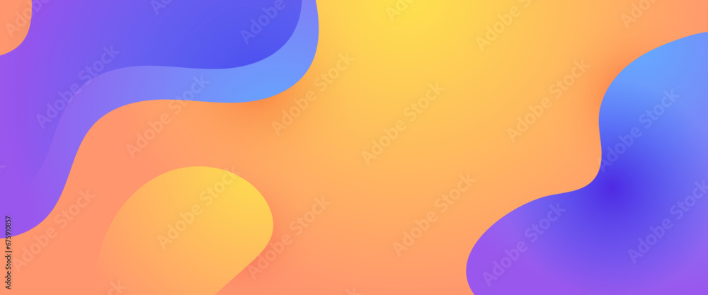 Orange and purple violet vector modern abstract simple banner with wave and liquid elements vector illustration