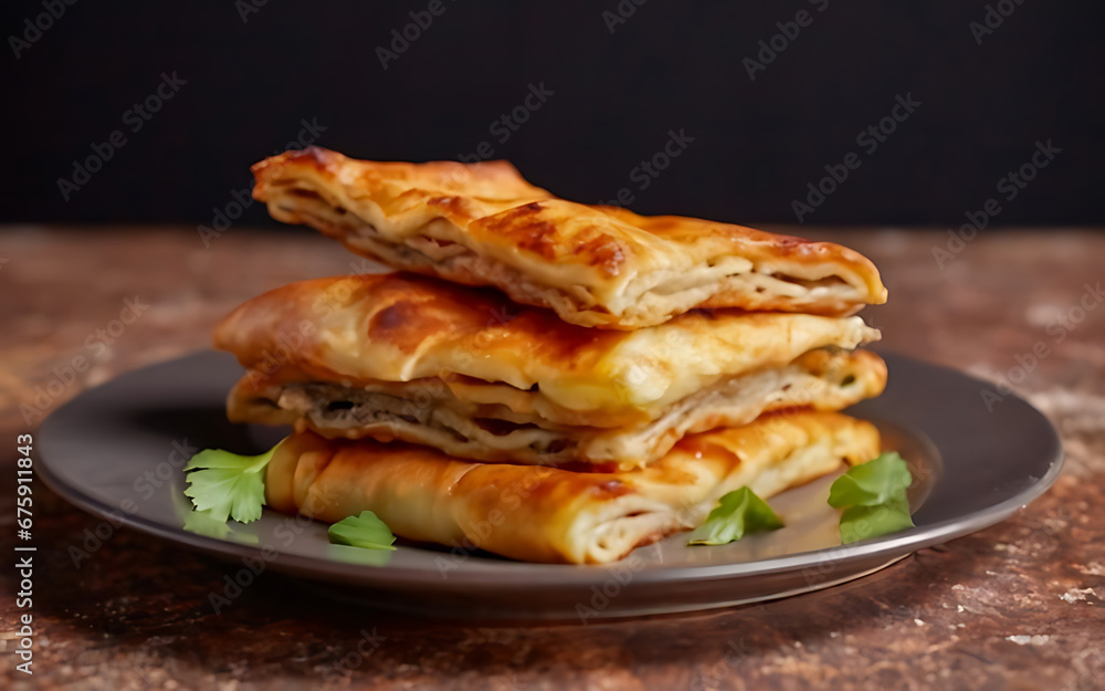 Capture the essence of Burek in a mouthwatering food photography shot Generative AI Capture the essence of Burek in a mouthwatering food photography shot Generative AI