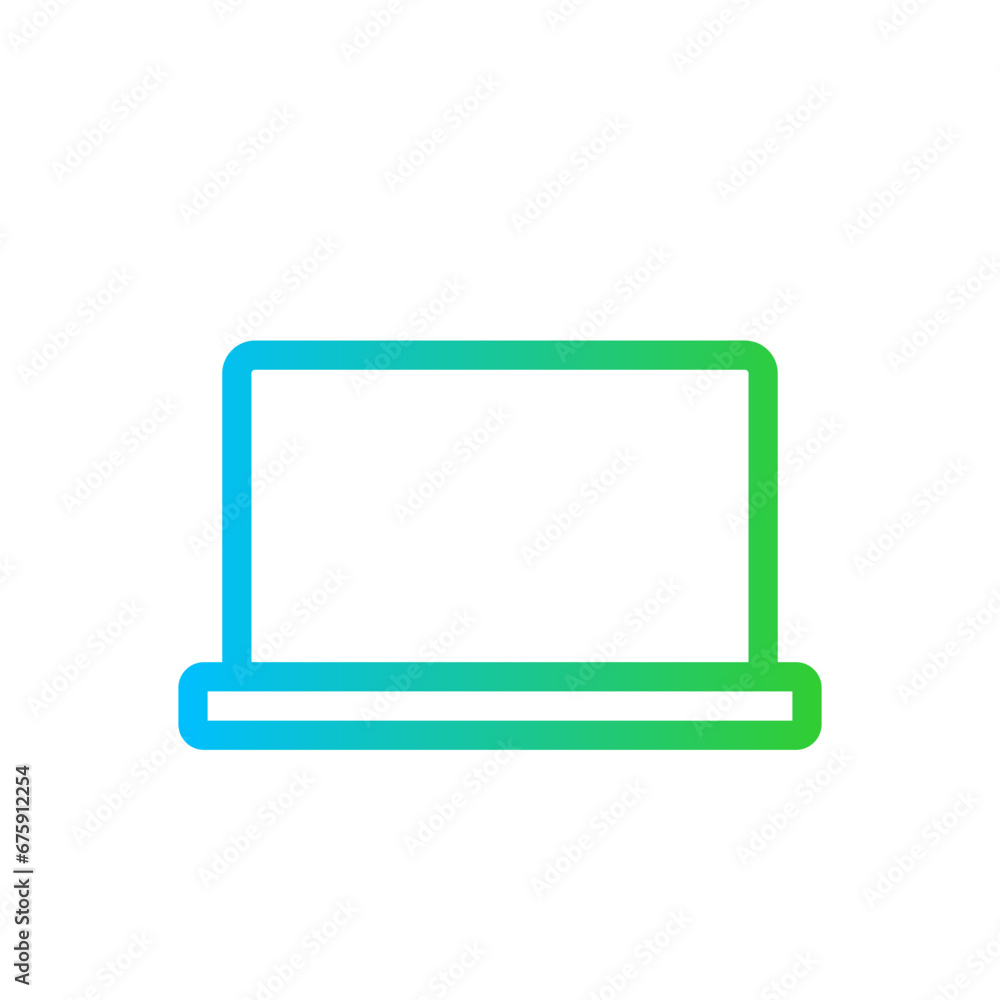 Laptop devices icon with blue and green gradient outline style. laptop, computer, business, technology, screen, blank, notebook. Vector Illustration Laptop devices icon with blue and green gradient outline style. laptop, computer, business, technology, screen, blank, notebook. Vector Illustration