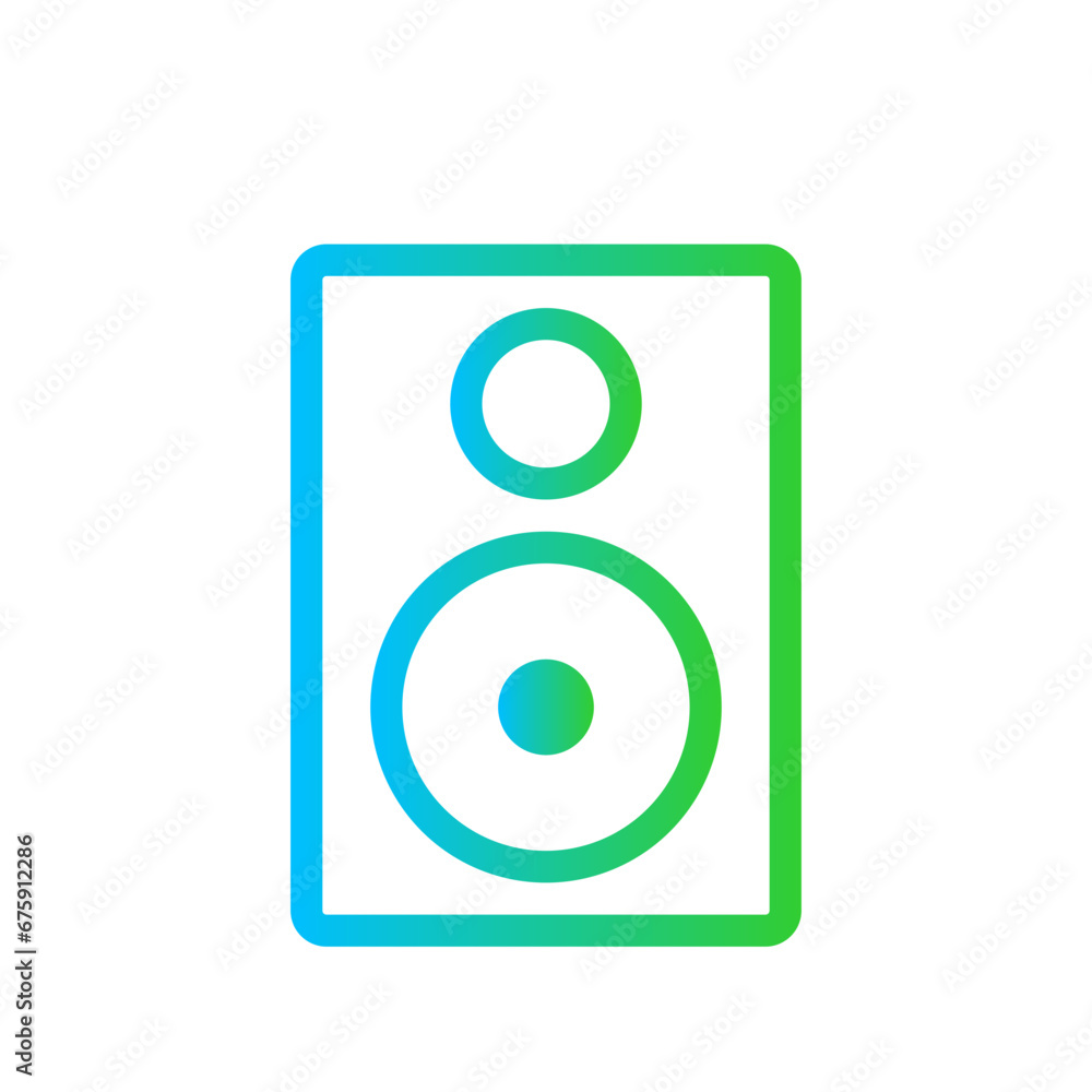 Speaker devices icon with blue and green gradient outline style. speaker, speech, public, business, conference, presentation, seminar. Vector Illustration Speaker devices icon with blue and green gradient outline style. speaker, speech, public, business, conference, presentation, seminar. Vector Illustration