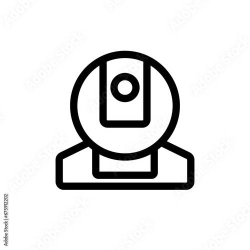 Webcam devices icon with black outline style. video, webcam, technology, communication, web, computer, conference. Vector Illustration