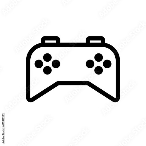 Joystick devices icon with black outline style. play, game, gamepad, controller, console, joystick, video. Vector Illustration