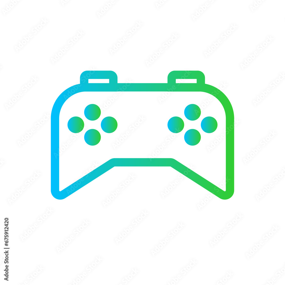 Joystick devices icon with blue and green gradient outline style. play, game, gamepad, controller, console, joystick, video. Vector Illustration Joystick devices icon with blue and green gradient outline style. play, game, gamepad, controller, console, joystick, video. Vector Illustration