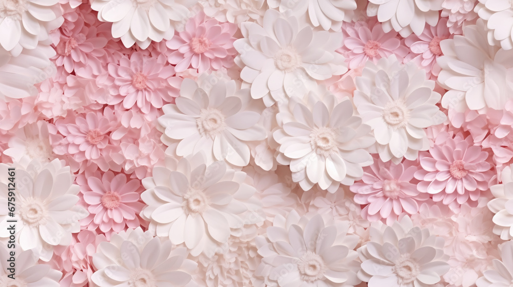 Naklejka premium Dichtes, nahtloses Blumenmuster mit einer Vielfalt an farbenfrohen Blumen und Blüten für kreative Hintergründe