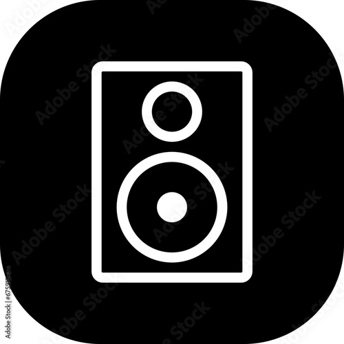 Speaker devices icon with black filled line outline style. speaker, speech, public, business, conference, presentation, seminar. Vector Illustration