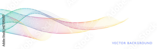 Abstract rainbow background from colored lines. Smooth lines of different colors background. Vector illustration. Gradient blurred background for design, banner, poster, web. Abstract background.