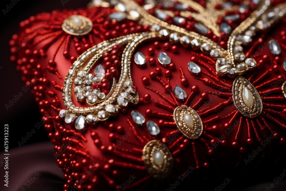 Detailed Shot of a Beaded Party Clutch Bag Ready for New Year's Eve Festivities