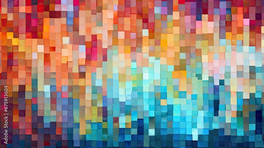 background with multi colored paint squares - obrazy, fototapety, plakaty 