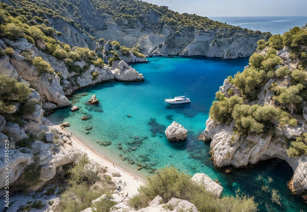 Azure Dreams: Exploring Greece's Hidden Blue Coves.