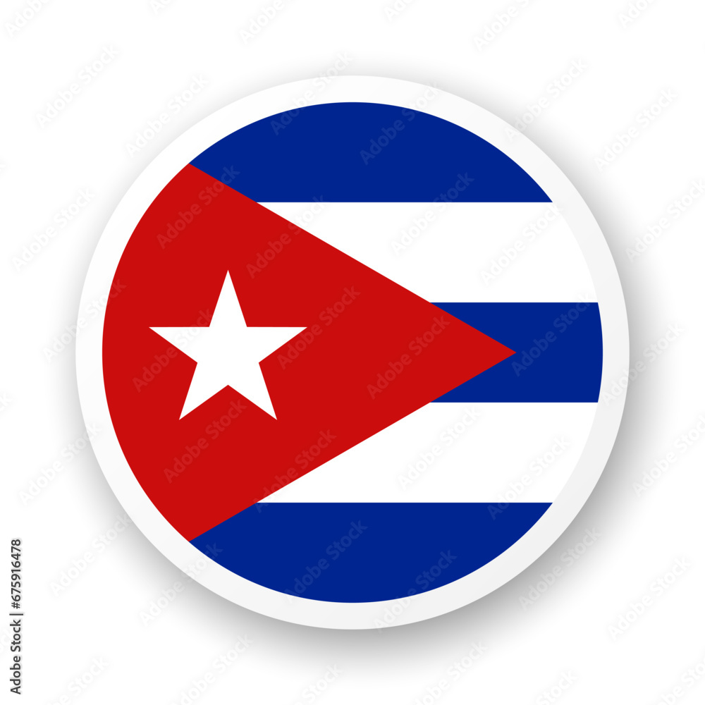 Flag of Cuba flat icon. Round vector element with shadow underneath. Best for mobile apps, UI and web design. Flag of Cuba flat icon. Round vector element with shadow underneath. Best for mobile apps, UI and web design.