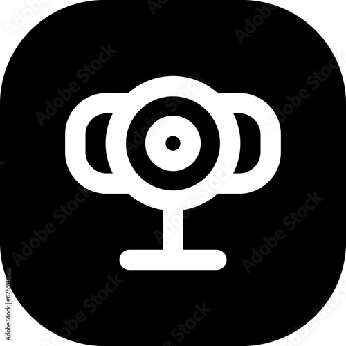 Webcam devices icon with black filled line outline style. video, webcam, technology, communication, computer, internet, coach trainer. Vector Illustration