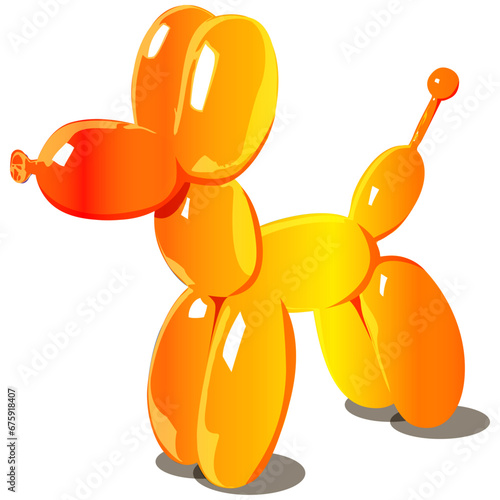 Chien ballon dégradé orange