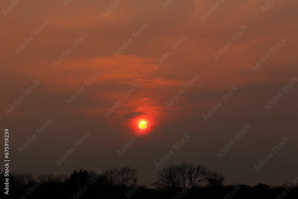 Obraz premium 釧路、世界三大夕日、風景、黄金