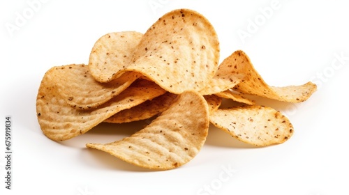 Multigrain chips isolated in white background