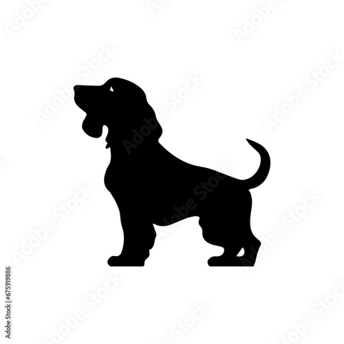 basset hound Dog Vector Silhouette, Generative AI. photo