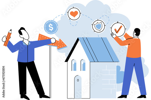 Insurance for car, property, travel, accident, life, medical. Assurance protection is mark of responsible adulthood Insurance concept has become more customer-centric in recent years Covers home