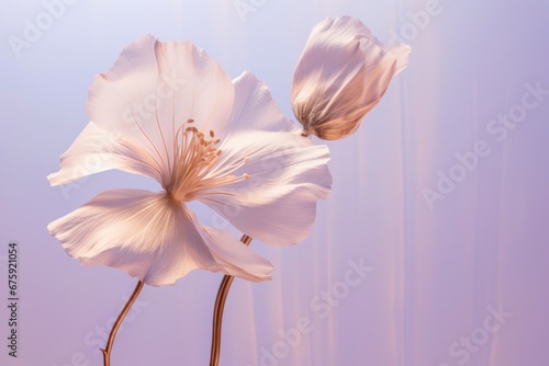 Closeup of a Beauty of White flowers on a purple Background