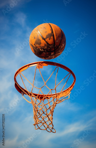 basketball hoop and ball in the park © Mynn Shariff