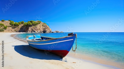 boat with beach background
