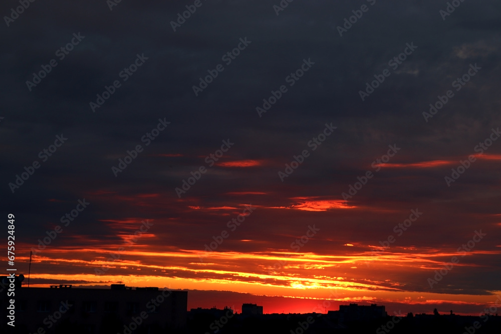 Sky landscape. Colorful sunset.